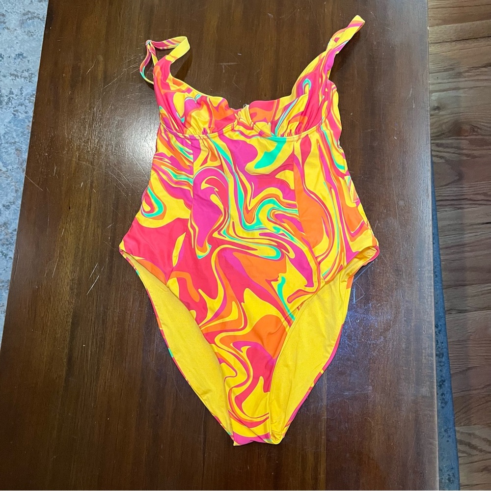 WeWoreWhat Colorful Swirl Swimsuit
